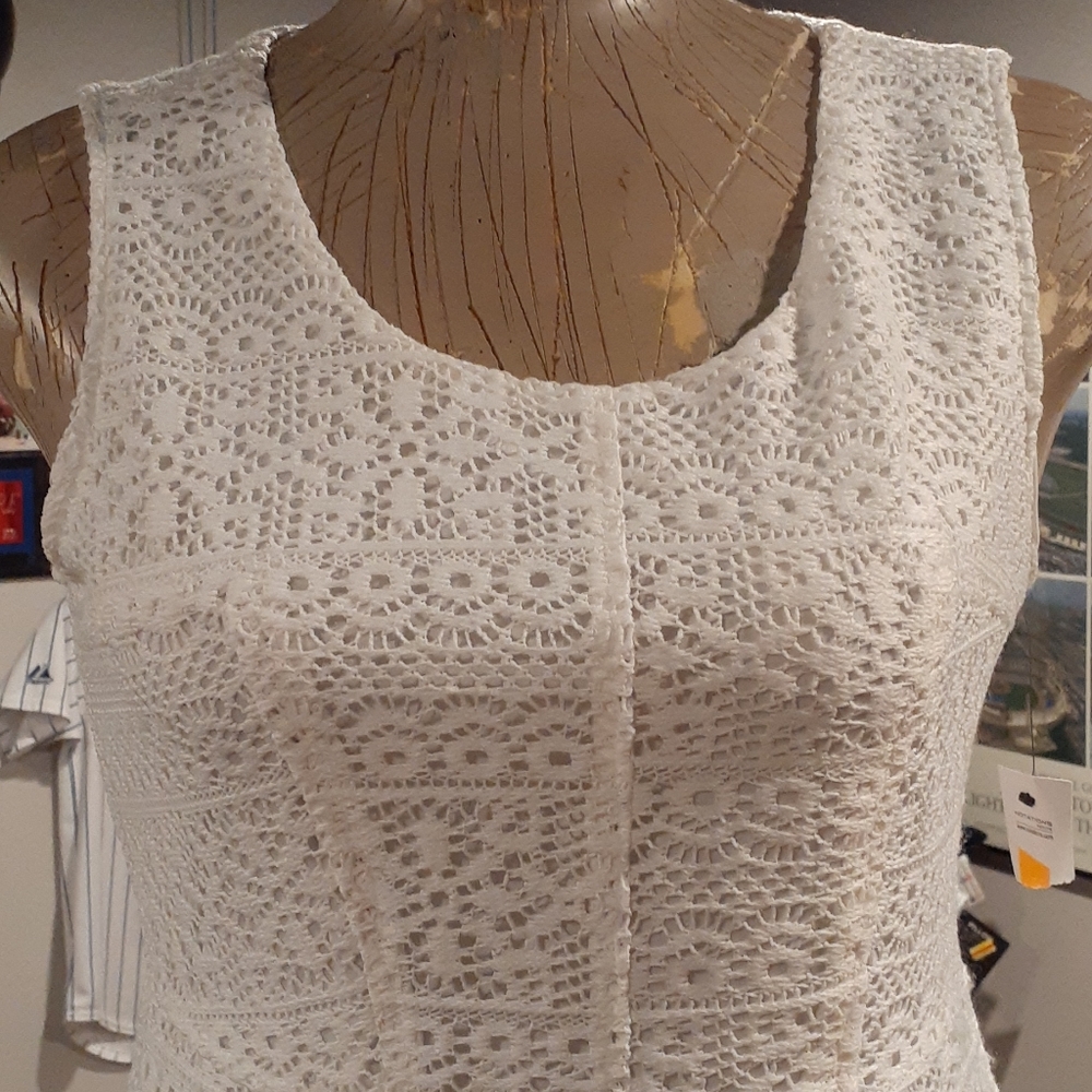 NWT Notations White LACEY Lined Dress Petite NWT - Picture 3 of 15